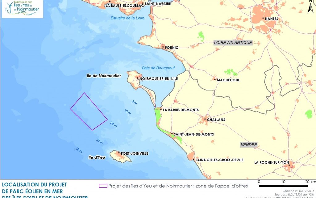 Modification de la distance entre les éoliennes pour le parc en mer de Yeu-Noirmoutier