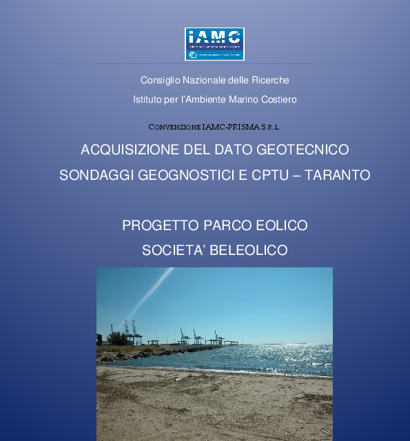 Report geotecnica Taranto