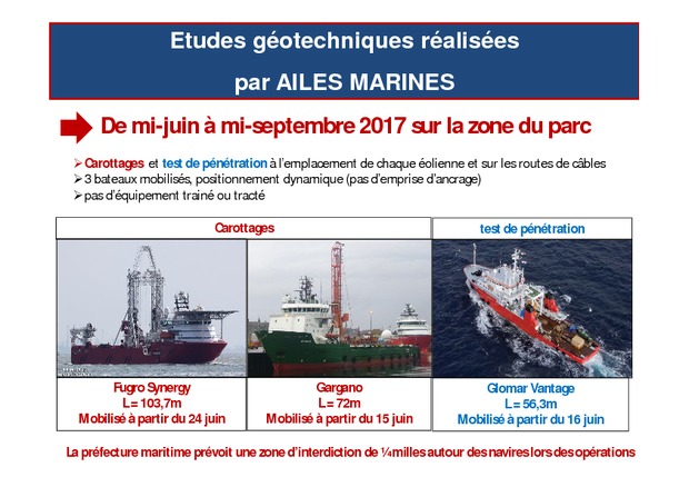 3 navires Fugro sur site en baie de Saint Brieuc