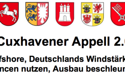 Allemagne : l’Appel de Cuxhavener 0.2 pour 25 GW en 2030