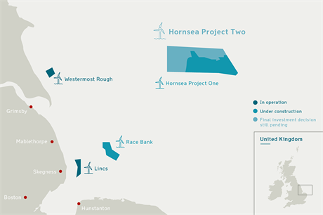 Hornsea 2, le futur plus grand parc éolien en mer a produit son premier MW