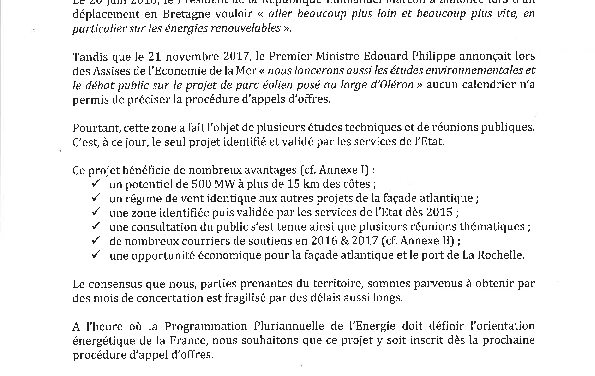 Les élus de Charente Maritime et d&rsquo;Oléron publient la lettre contre la PPE