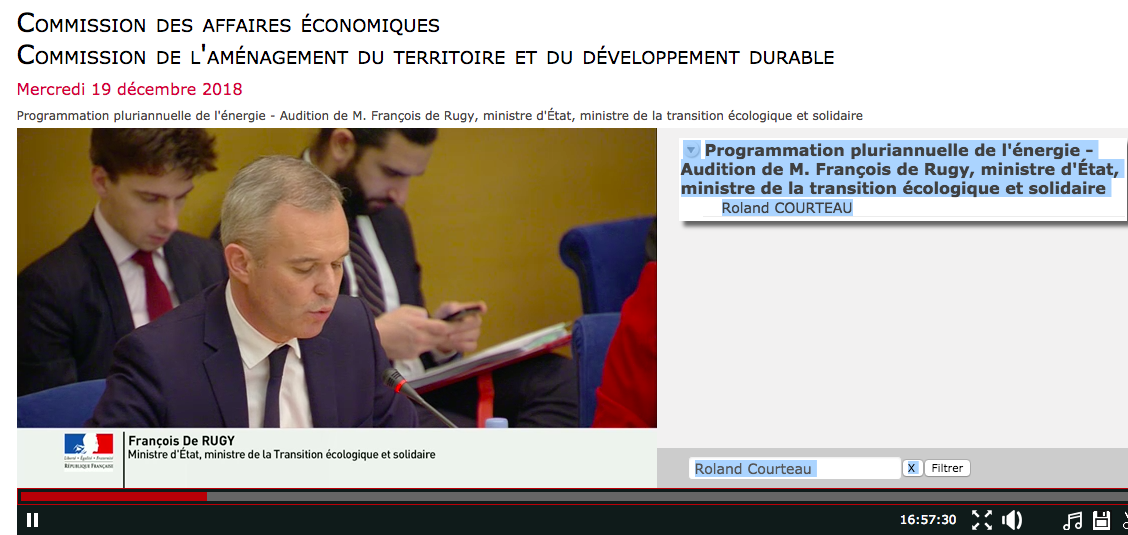 PPE : François de Rugy face aux sénateurs pour le flottant, le posé, l’hydrogène et même La Rance…