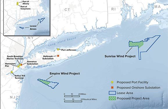 L’Etat de New York signe avec Equinor US et la JV Ørsted A / S et Eversource Energy pour construire le plus grand parc éolien en mer