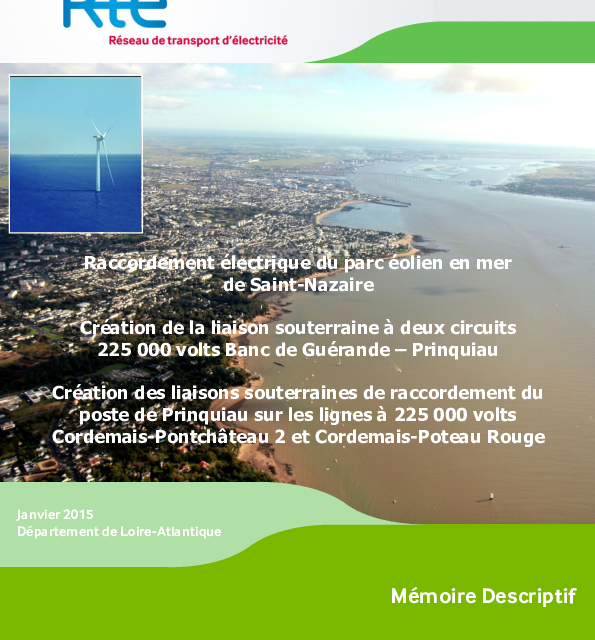 RTE – Dossier de raccordement du parc éolien en mer de Saint-Nazaire