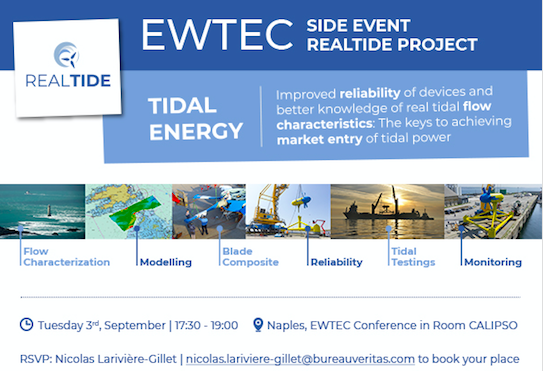 Le projet « RealTide » : Des clés pour la commercialisation des hydroliennes seront présentées lors d’un workshop en marge d’EWTEC
