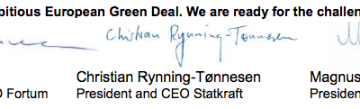 Fortum, Statkraft et Vattenfall encouragent l’UE à renforcer son ambition climatique pour atteindre les objectifs de l’Accord de Paris.