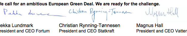 Fortum, Statkraft et Vattenfall encouragent l’UE à renforcer son ambition climatique pour atteindre les objectifs de l’Accord de Paris.