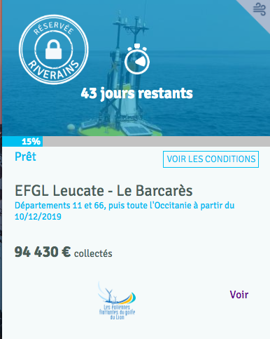 Eoliennes flottantes Golfe du Lion, c’est aussi une campagne d’investissement participatif menée rondement !