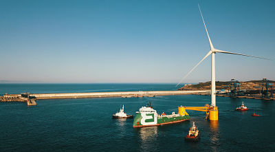 Bourbon Subsea Services participe à l’installation de la 3ème éolienne flottante du parc Windfloat Atlantic