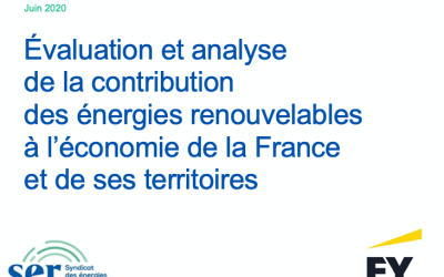 Rapport « Evaluation et analyse de la contribution des énergies renouvelables à l’économie de la France et de ses territoires » Juin 2020 – SER/EY