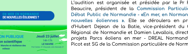 CPDP Normandie : Auditions scientifiques – Biographies des intervenants de la réunion du 23/07/2020 au Havre