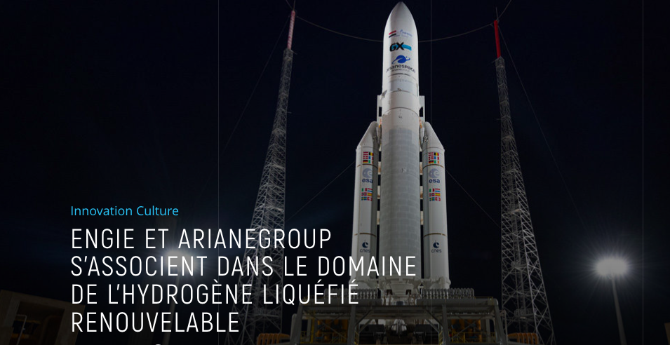 Engie et ArianeGroup signe un accord dans le domaine de l’hydrogène