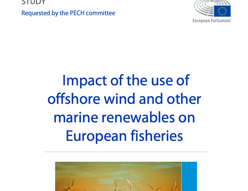 Étude : Impact of the use of offshore wind and other marine renewables on European fisheries