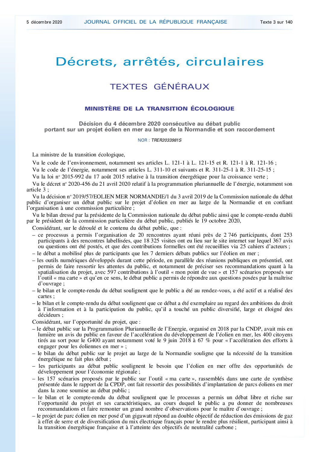 Normandie : La zone pour le 8e parc éolien en mer français annoncée
