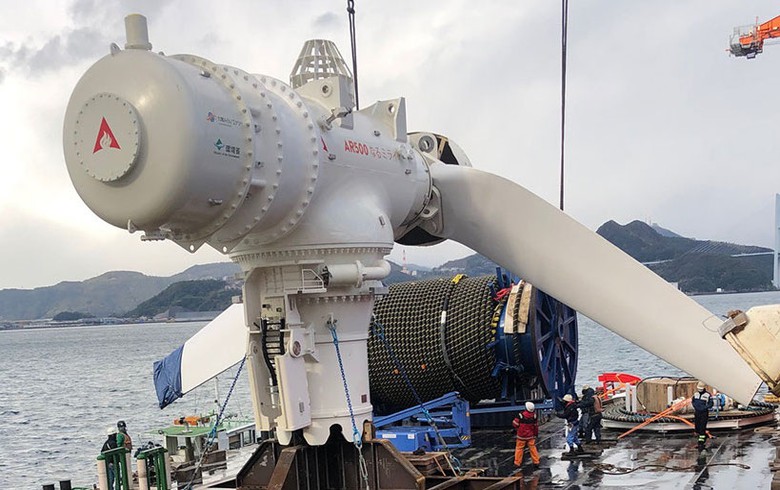 L’hydrolienne AR500 d’Atlantis est arrivée à Nagasaki