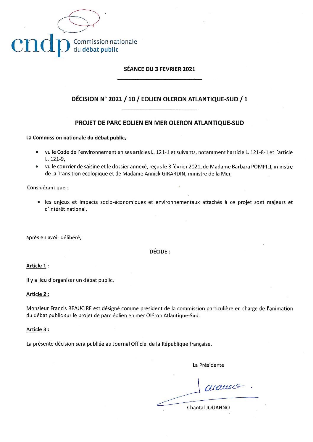 Francis Beaucire est nommé président de la CPDP Nouvelle Aquitaine pour la zone Atlantique-Sud