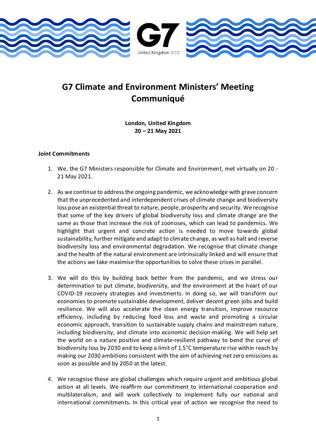 G7 : Fin des investissements dans les centrales à charbon