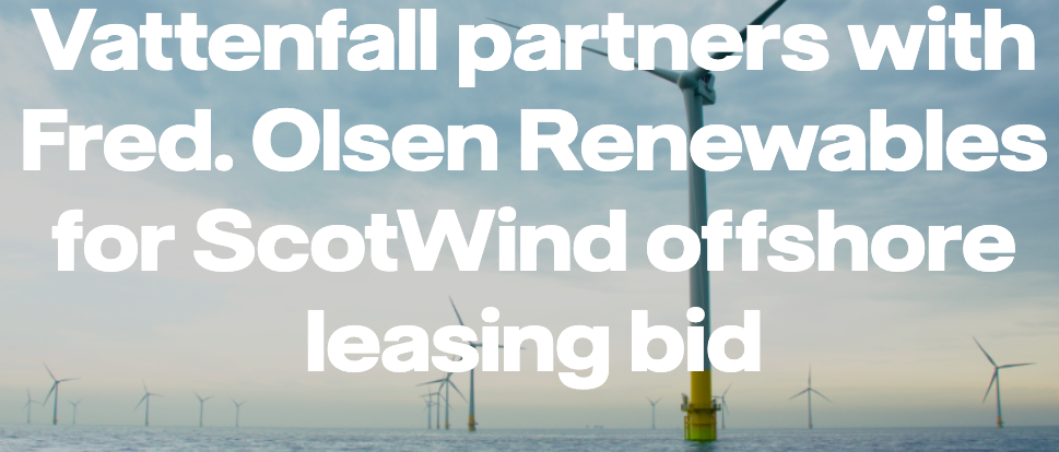 Fred. Olsen Renewables et Vattenfall deviennent partenaires pour les appels d’offres Scotwind