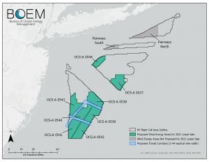 New York Bight : 1ère vente concurrentielle de concessions d’énergie éolienne en mer