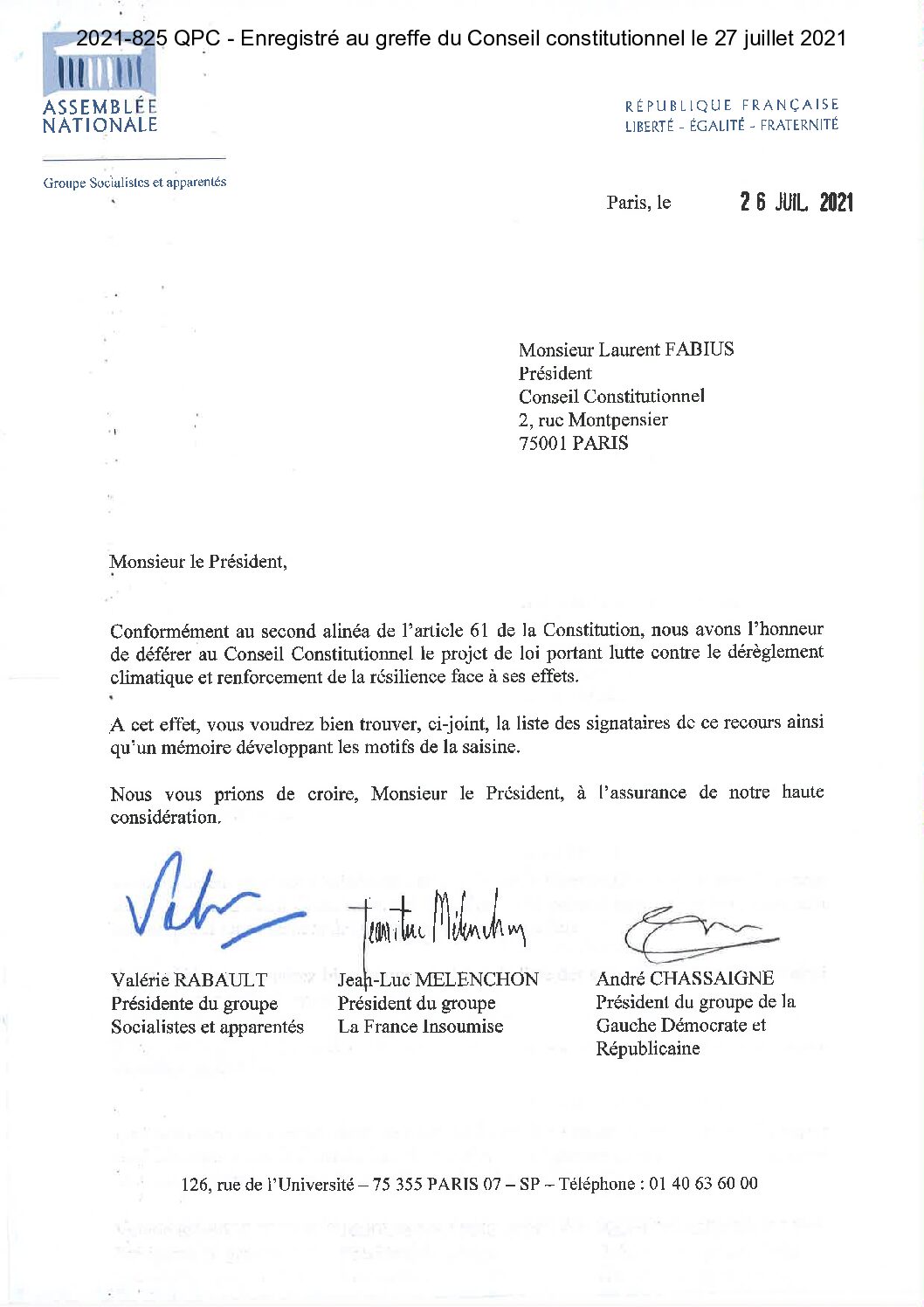 Le Conseil Constitutionnel a validé le 13 août la loi Climat et Résilience