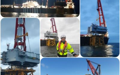La 1ère sous-station électrique d’un parc en mer français en installation