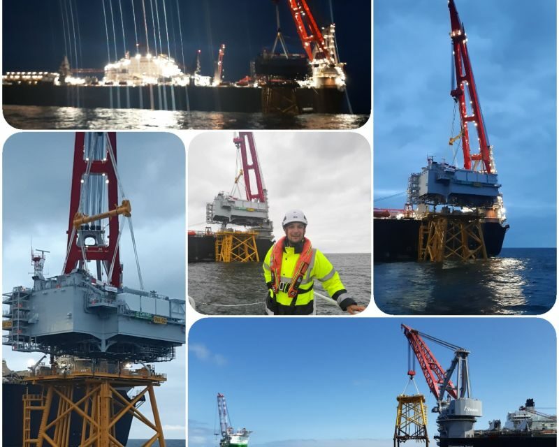 La 1ère sous-station électrique d’un parc en mer français en installation