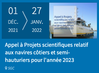 2023 : Appel à Projets scientifiques relatif aux navires côtiers et semi-hauturiers