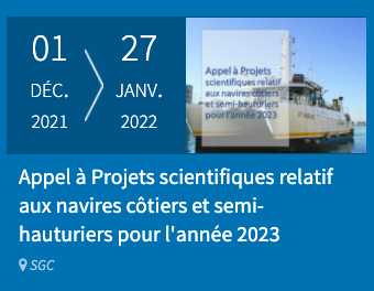 2023 : Appel à Projets scientifiques relatif aux navires côtiers et semi-hauturiers