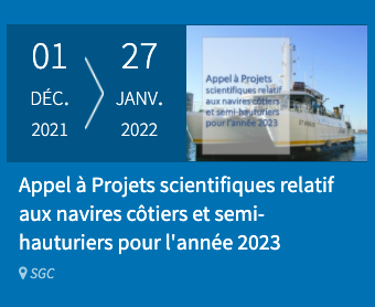 2023 : Appel à Projets scientifiques relatif aux navires côtiers et semi-hauturiers