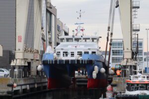 LDA et Tidal Transit ont mis à l’eau le 1er CTV commandé pour le parc éolien en mer du Banc de Guérande
