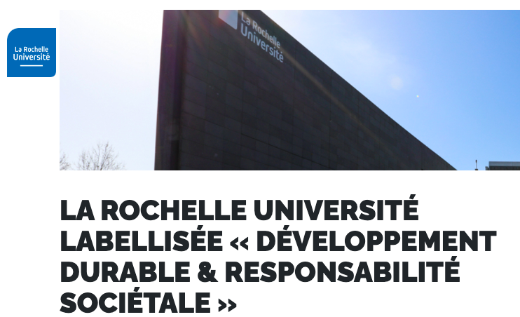 La Rochelle Université labellisée « Développement durable & responsabilité sociétale »