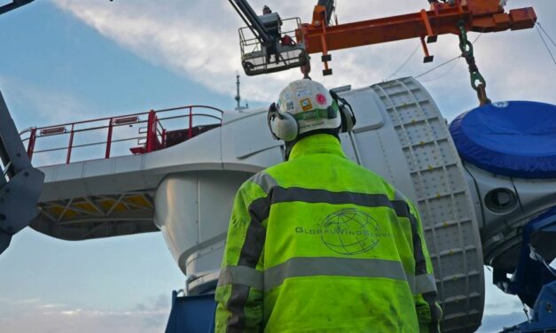 Global Wind Service partenaire pour le chargement et l’installation des 80 Haliade du parc de Saint Nazaire.