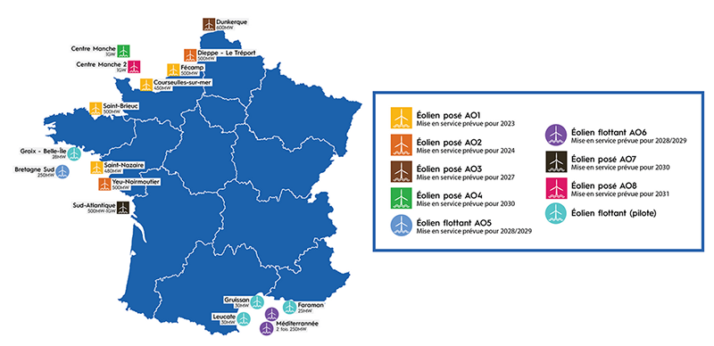 Les trois projets éoliens en mer flottant financés par la BEI avec le soutien de l’Europe