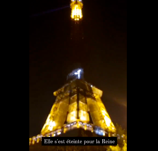 La Tour Eiffel est éteinte en signe d’hommage à Elisabeth II