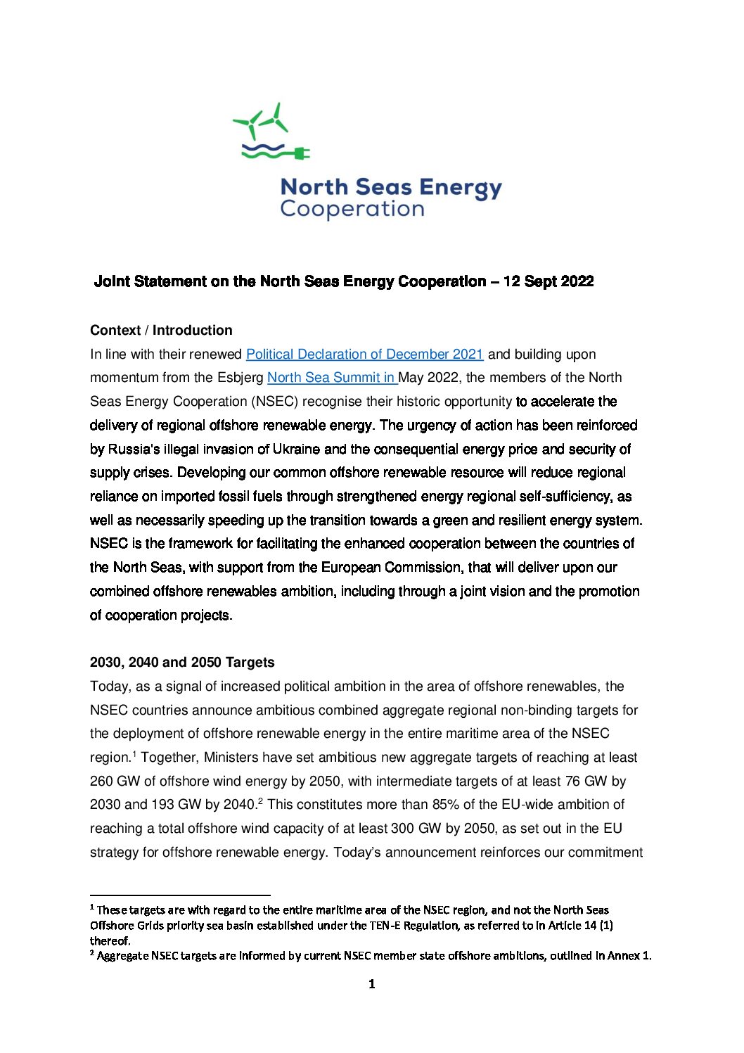 Neuf pays des mers du Nord passent à la puissance supérieure pour l&rsquo;éolien offshore
