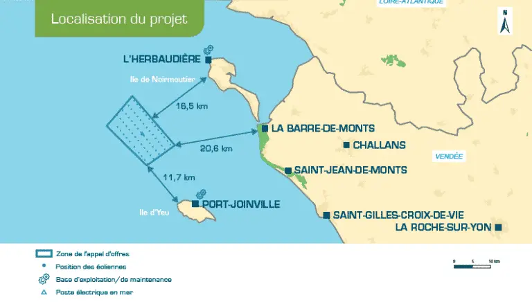 Vendée Énergie est co-actionnaire du parc éolien en mer Yeu-Noirmoutier