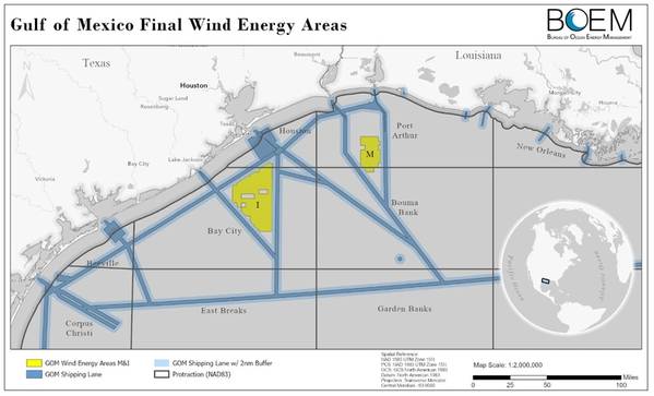 Les États-Unis désignent deux zones de développement de parcs éoliens offshore dans le golfe du Mexique
