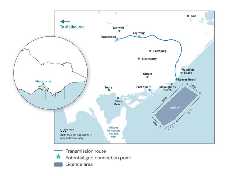 L’Australie : Statut de projet majeur pour Star of the South Offshore Windfarm au large du Gippsland.