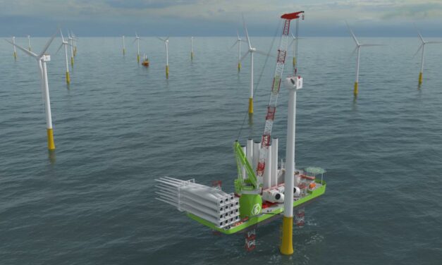 Une grue Huisman pour le navire éolien offshore de Cadeler construit en Chine