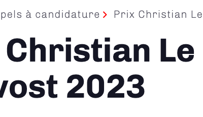 Prix Christian Le Provost 2023, quels sont vos projets ?