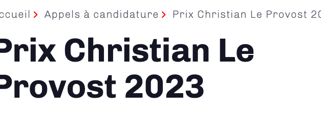 Prix Christian Le Provost 2023, quels sont vos projets ?