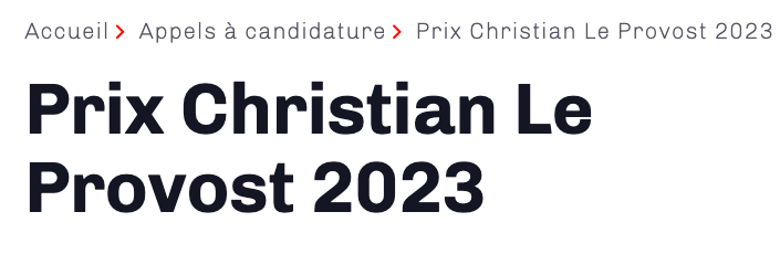 Prix Christian Le Provost 2023, quels sont vos projets ?