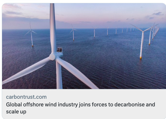 11 développeurs éoliens offshore s&rsquo;associent au Carbon Trust pour traiter les émissions de carbone associées aux parcs éoliens offshore