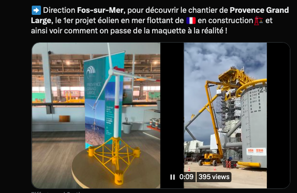 L&rsquo;éolienne flottante pour Provence Grand Large lève le voile