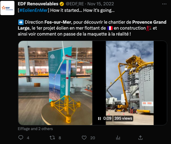 L&rsquo;éolienne flottante pour Provence Grand Large lève le voile