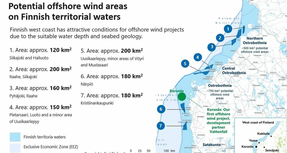 La Finlande lance des appels d’offres pour 6 GW de capacité éolienne offshore