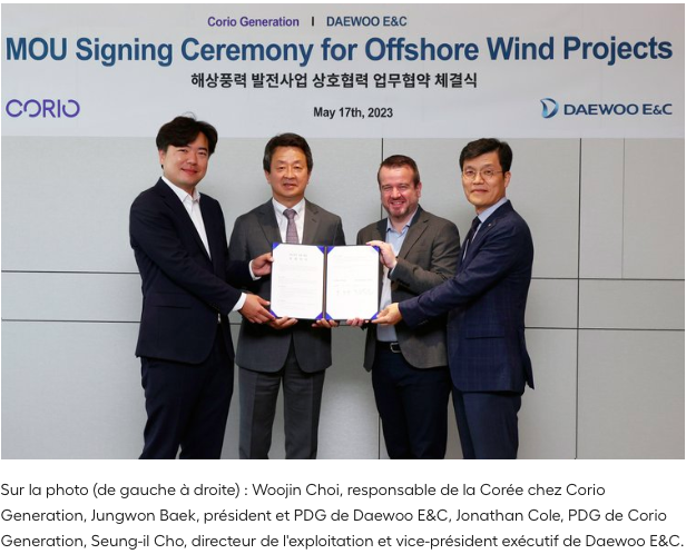 Corio et Daewoo E&C unissent leurs forces offshore en Corée du Sud