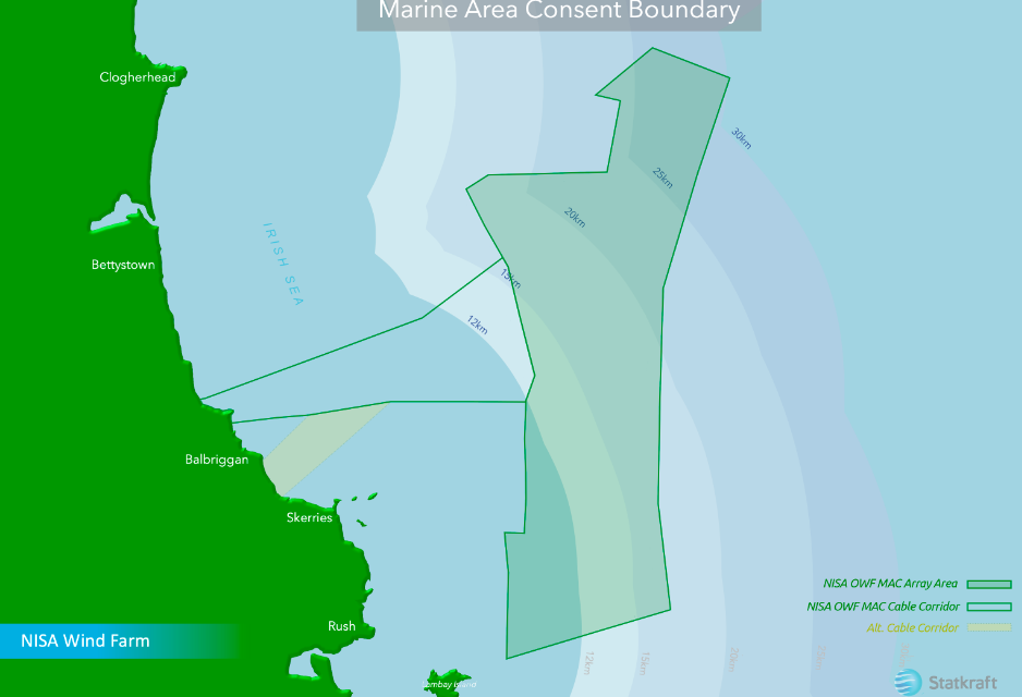 Détail sur les lauréats de la 1ère enchère irlandaise : le parc éolien offshore North Irish Sea Array (NISA) de 500 MW – 3