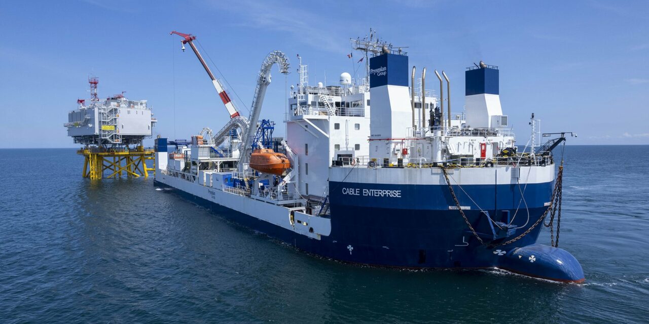 Dernières opérations en mer de RTE pour le raccordement du parc éolien offshore de Courseulles sur Mer